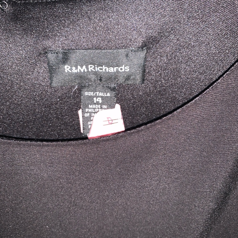 R&M Richards Black and Gray Floral Dress - Picture 3 of 3